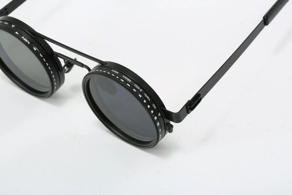 Polarized ND2 400 Adjustable Dimming Sunglasses UV Protection Metal Frame HD Lens for Mountaineering Cycling