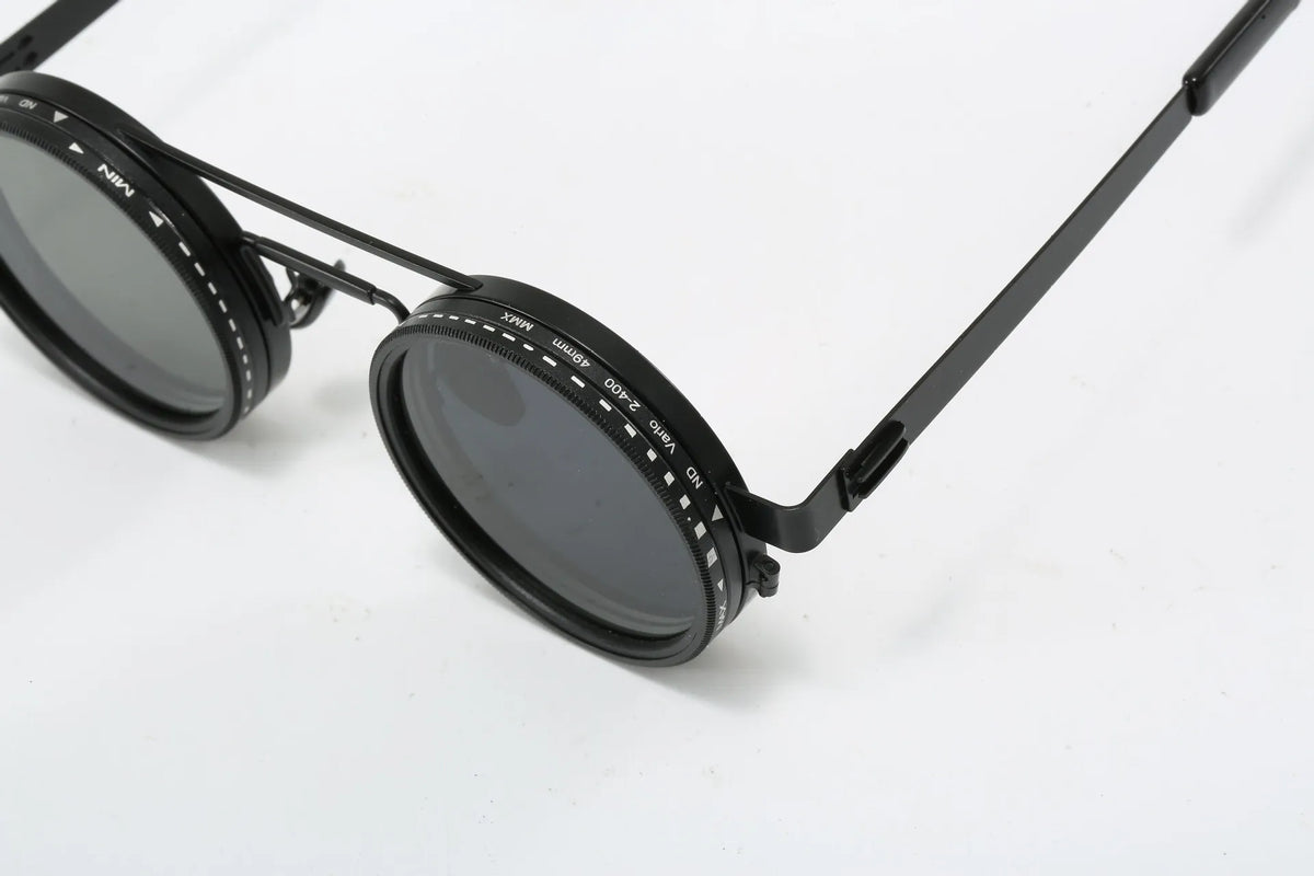 Polarized ND2 400 Adjustable Dimming Sunglasses UV Protection Metal Frame HD Lens for Mountaineering Cycling