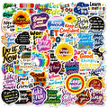 56PCS Inspirational Graffiti Stickers Positive Text Stickers Decorative Notebook Laptop Waterproof Stationery Stickers