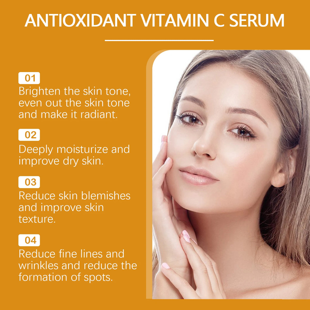 Vitamin C Facial Serum Anti-Aging Deep Hydrating Fades Fine Wrinkles Brightening Moisturizing Repair Nourishing Skin Care Essence