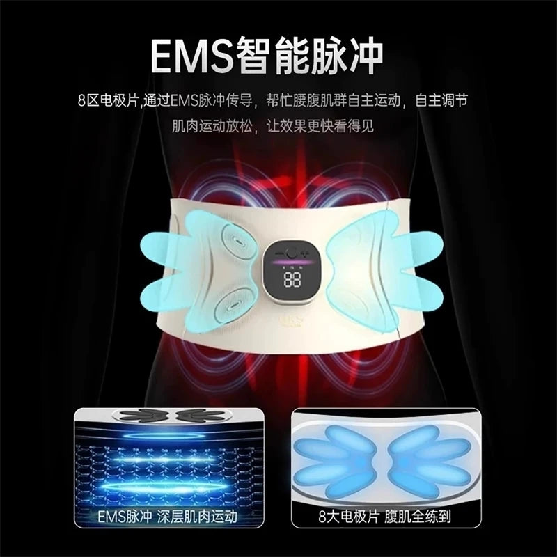 Portable EMS Microcurrent Abdominal Waist Massage Belt Multiuse For Home Workout
