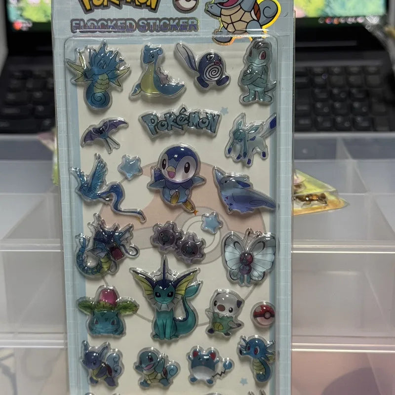 4-20pcs 3d Crystal Pokemon Stickers Kawaii Solid Relief Stickers Diy Diary Scrapbook Decor Supplies New Arrival Student Statione