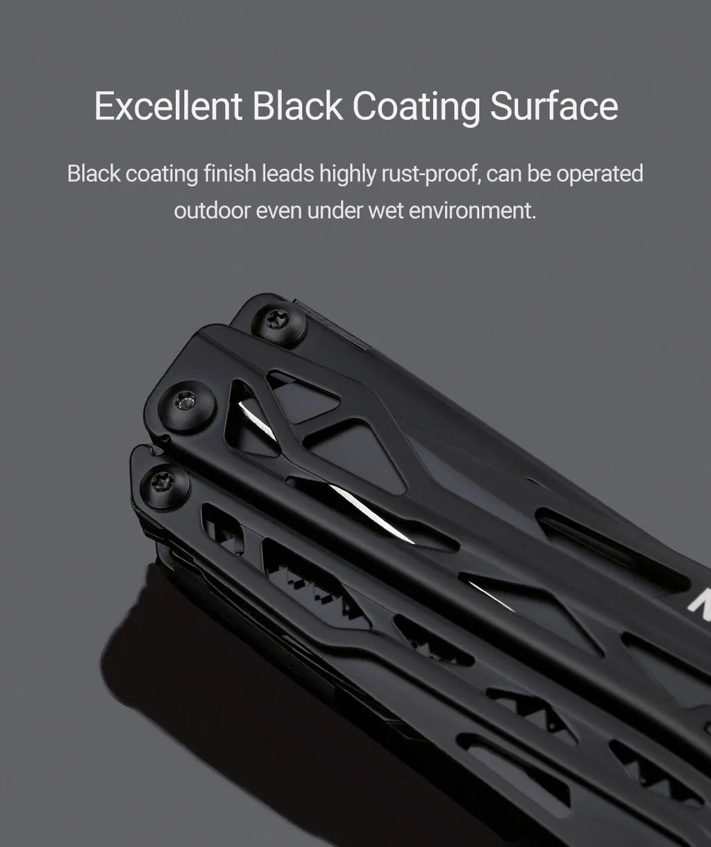 NexTool 11-In-1 Black Knight Multi-function Camping Tools Knife Outdoor Survival Folding Pliers Scissors Hand Multitool Tool Kit