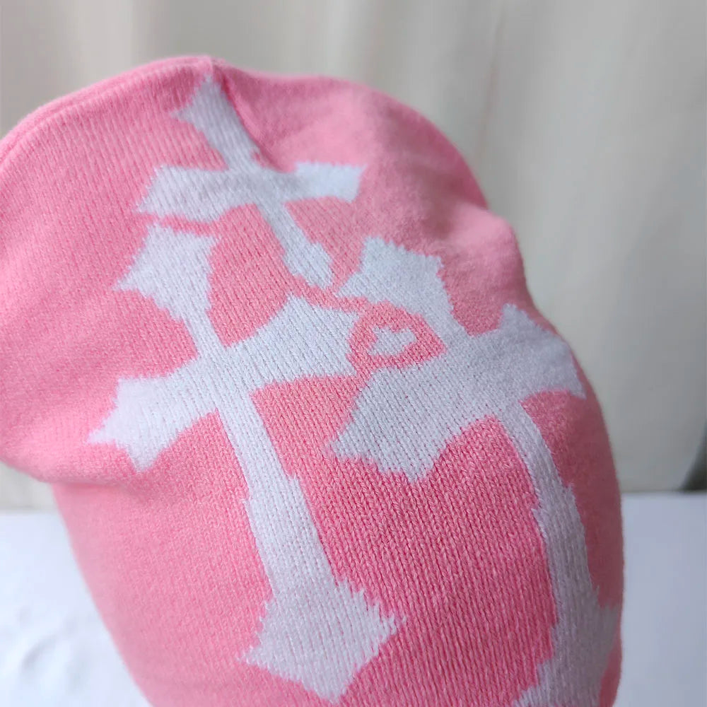 New Cartoon cross Beanies Hat Men Winter Autunm Warm Knitted Bonnet Cap Soft Wool Skullies Beanies Caps Boys Gifts