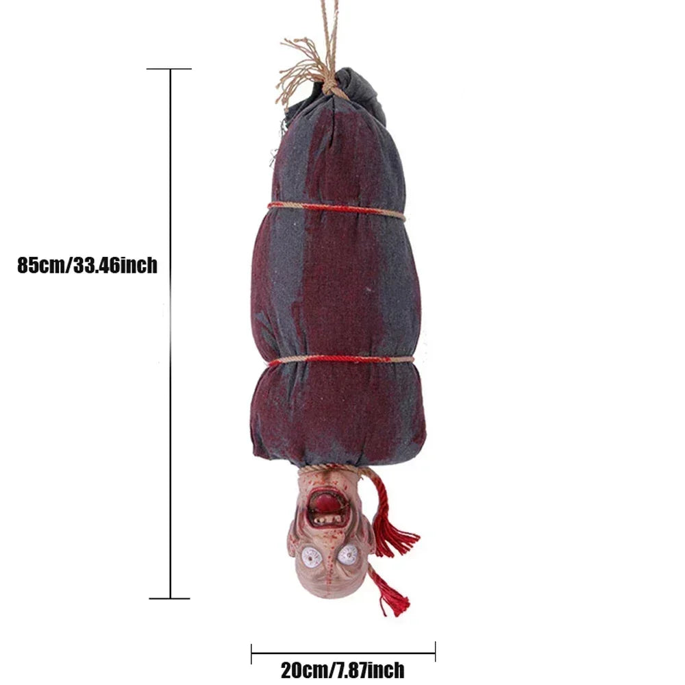 1PC Halloween Decoration Hanging Pumpkin Head Scream Sound Party Prop Haunted House Parties Home Decor Funny Electric Toys