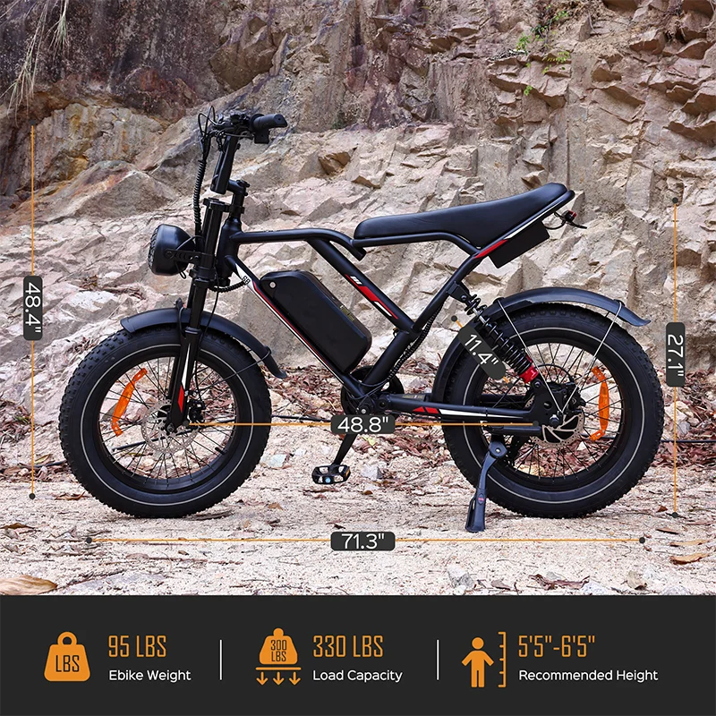 QQA Food delivery electric bicycle 20 inch fat tire electric bicycle 48V 17.5ah removable battery high speed motor Ebike