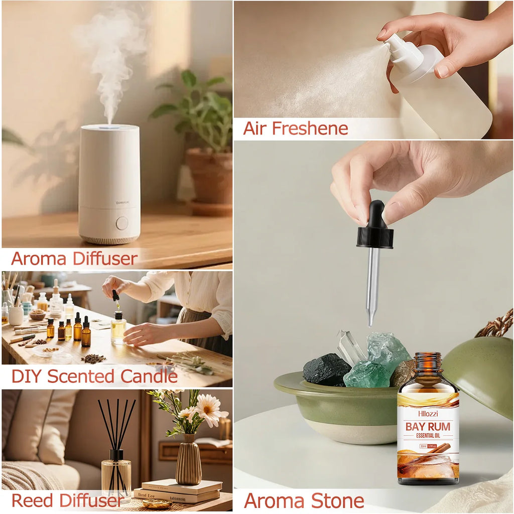 Bay Rum oil is naturally skin-friendly, moisturizing, and provides extra hydration.  also be used in aromatherapy diffusers