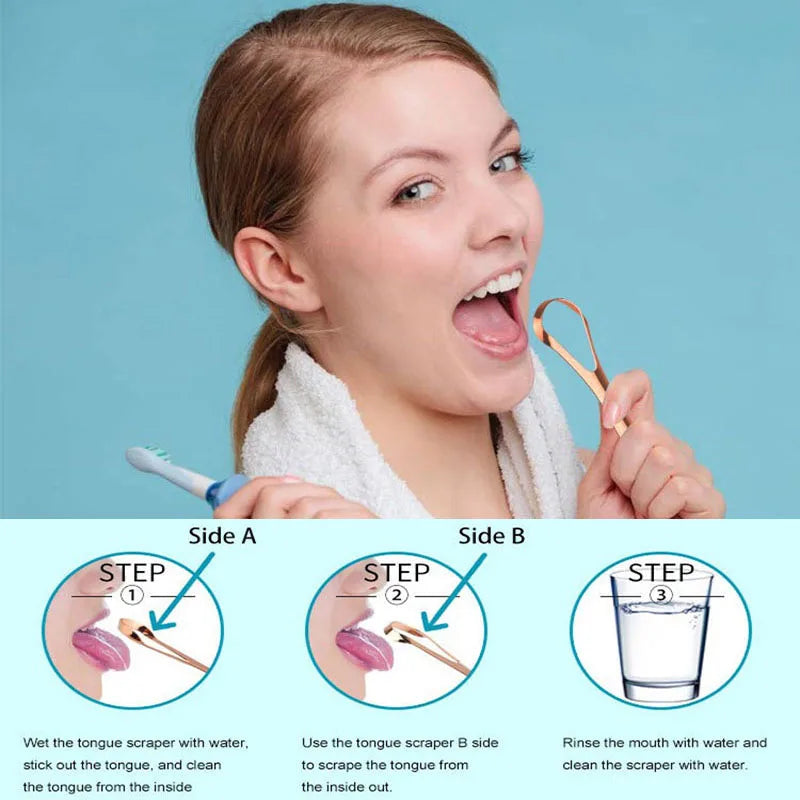 1Pc/2/4/10//20/50Pcs Dental Stainless Steel Tongue Scraper Bad Breath  Tongue Coating Cleaner Oral Care Tools Large/Small