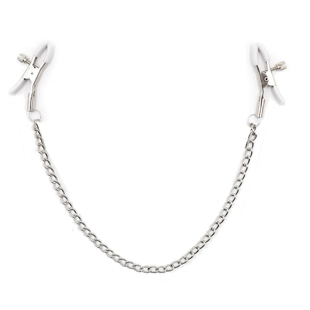 1 Pair Nipple Clamp with Chain Nipple Clips BDSM toy Kink Fetish Erotic wear Body Clamps Bondage nipple clamp