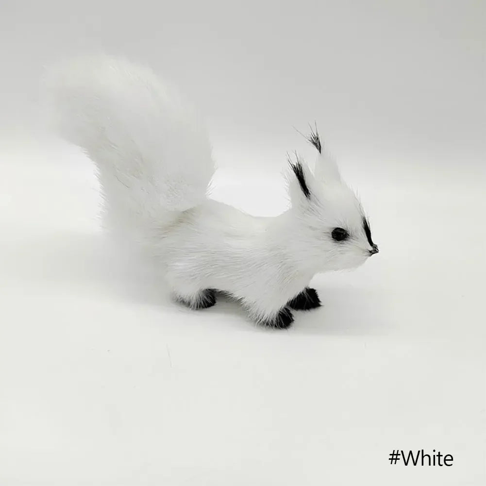 1Pc Mini Artificial Squirrel Figurines Miniatures Plush Simulation Squirrel Ornaments Fake Animal Christmas Table Decorations