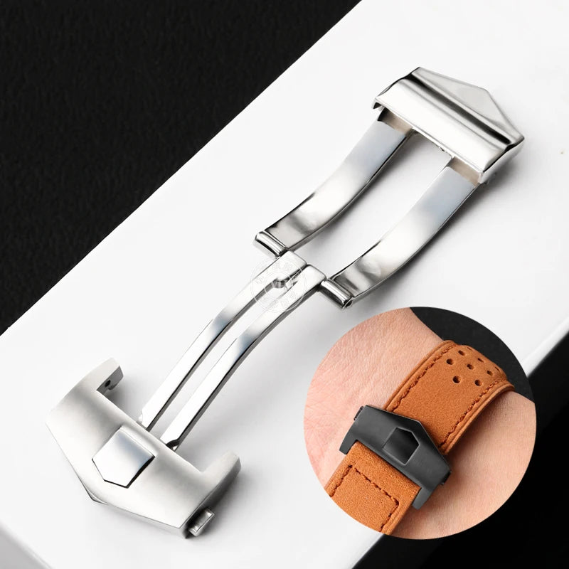 High Quality Stainless Steel Folding Buckle 18mm 20mm for TAG Heuer CARRERA Super Kalela Watchband Strap Fold Clasp Silver Black