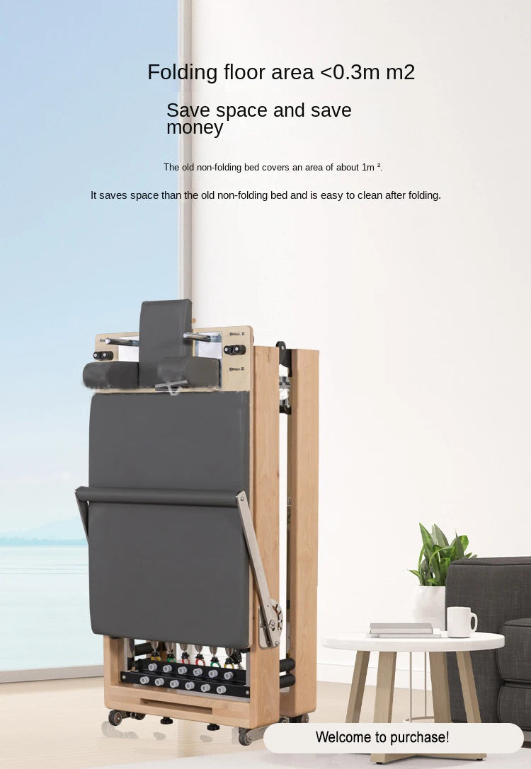 Foldable Pilates Bed Core Fit Equipment Training Fitness Bed Customizable with Square Box Pilates Reformer