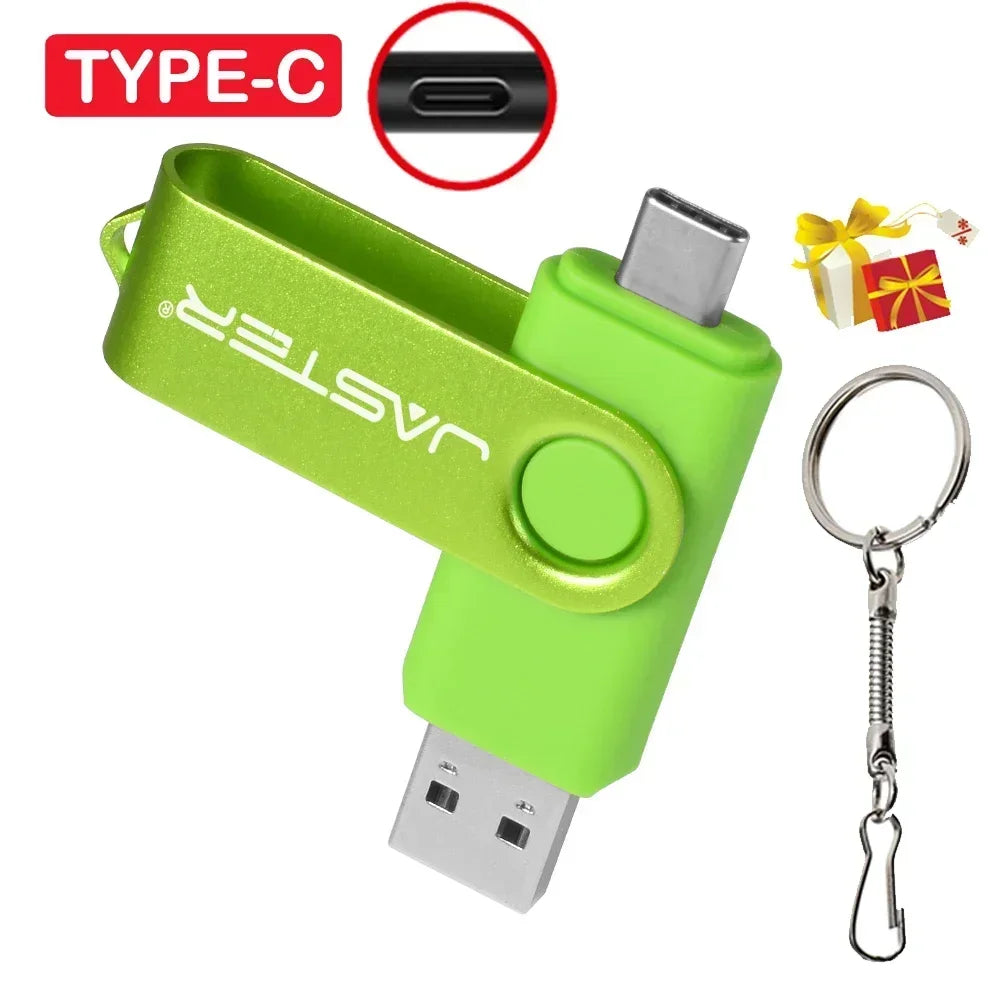 TYPE-C USB Flash Drive 128MB (Not GB) Real Capacity Pen Drive 64GB Free Key Chain Memory Stick Gift Red U Disk Blue 1G 2G 4G  8G