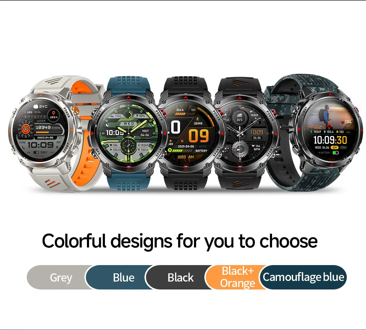 2025 New Military Bluetooth Call Smart Watch Built-in GPS Compass Barometric Altimeter 3ATM Waterproof Sports Smartwatches Men