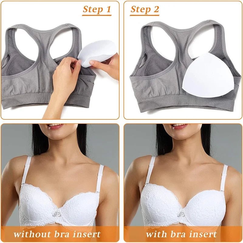 2/12pcs Bra Pads Soft Sponge Women Triangle Bra Pad Sports Bra Bikini Pads Yoga Bra Swimsuit Bralettes Nursing Bra Inserts