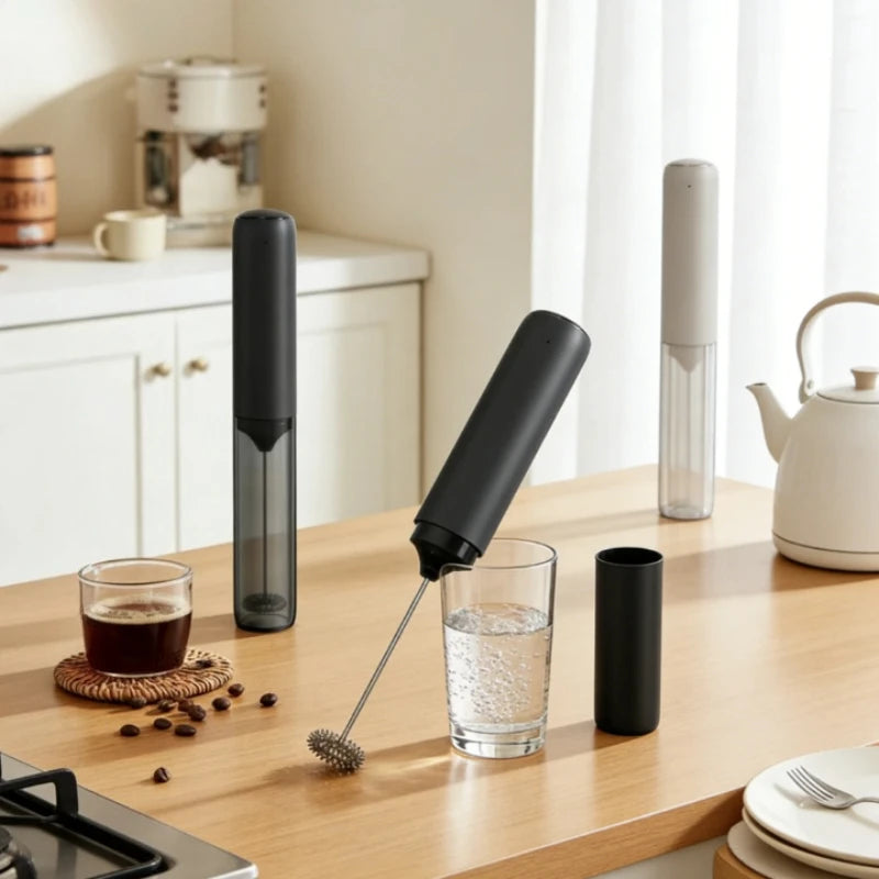 Portable Wireless Electric Milk Frother Foam Maker Handheld Rechargeable Foamer High Speeds Coffee Handheld Foam Maker