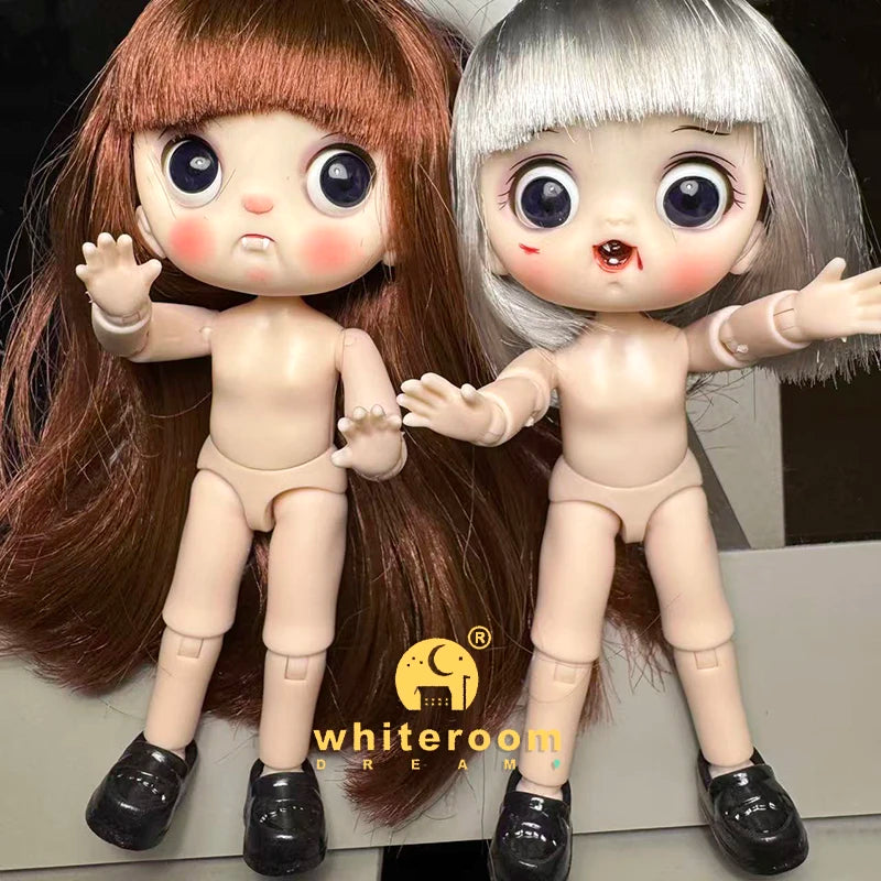 2026 Halloween Doll New OB11 BJD Witch Suit Dress bjd Doll Accessories Blood Makeup Equipment Horror Cute Girl Dress 13cm Gift