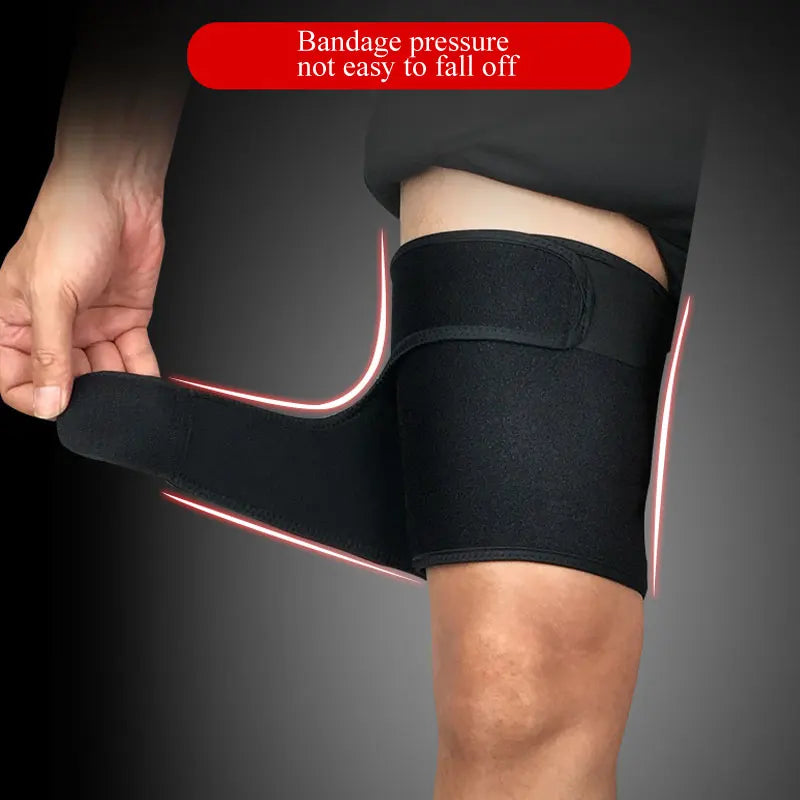 1Pcs Thigh Support Brace Adjustable Compression Thigh Sleeve with Non-Slip Nylon Button for Sore Hamstring, Groin & Quad Support