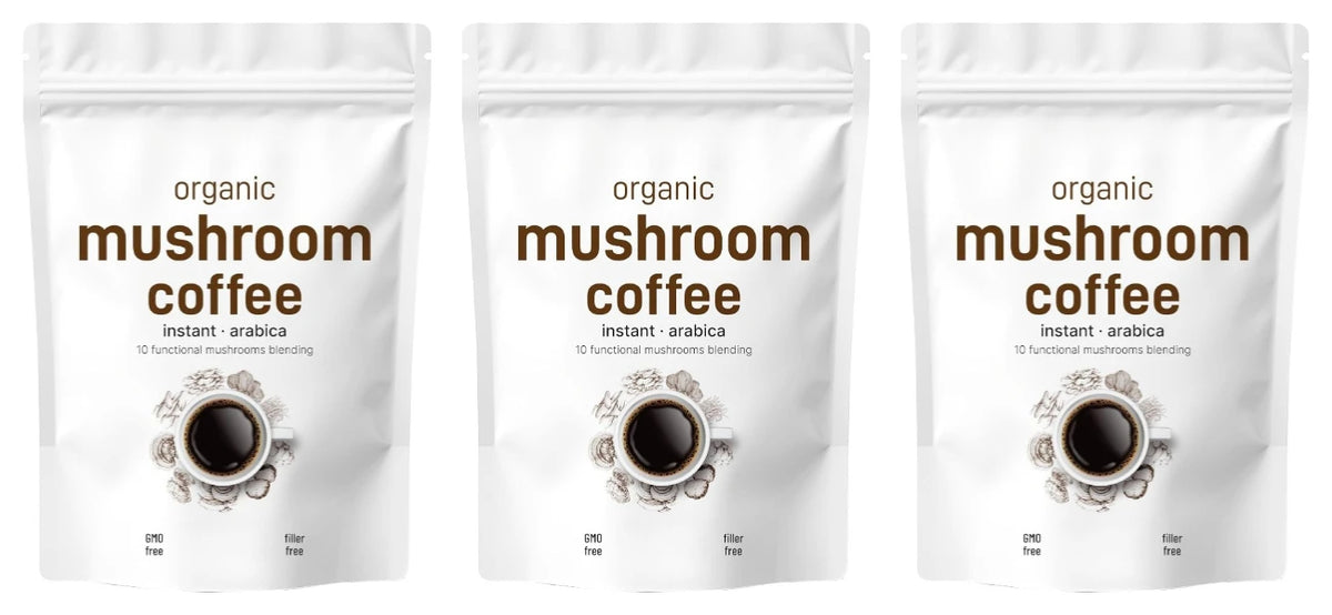 10 in 1 Mushroom Instant Coffee Powder with Lion’s Mane Reish Organic Ingredient Provide Sustainable Energy & Enhance Focus 454g
