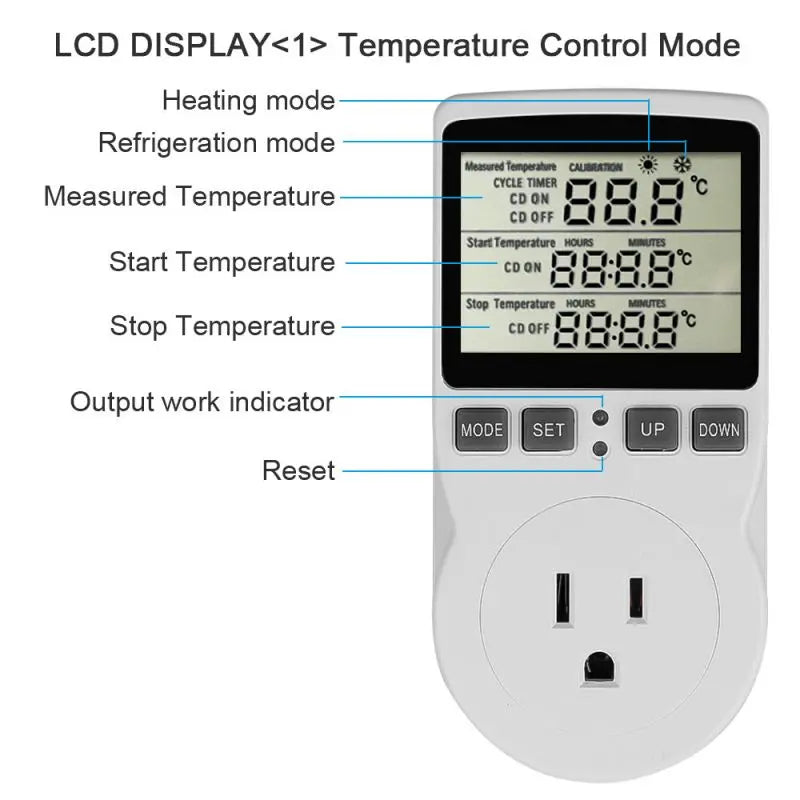 Timer Constant Temperature Control Socket 220V Temperature Controller Socket With temperature Probe Sensor Heating Cooling
