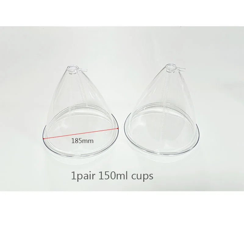 1 Pair 120/150/180/210ml Hip Lifting Vacuum Cupping Breast Enlargement Buttock Enhancer Massage Machine Replacement Cup Y Hose