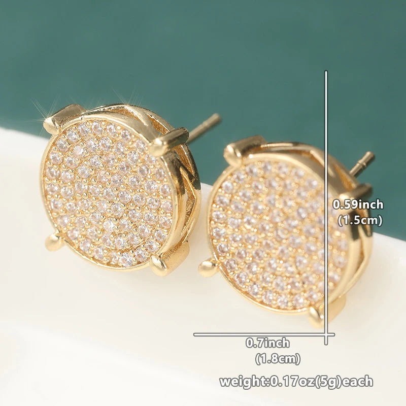 Delicate stud earrings for men and women Square accessories suitable for wedding parties go with everything