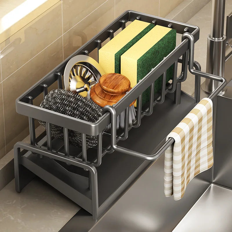 Tap Mounted Shelf for Home Kitchen Accessories Kitchen Spice Storage Shelf with Drainage Rack Installation Sink Organizer
