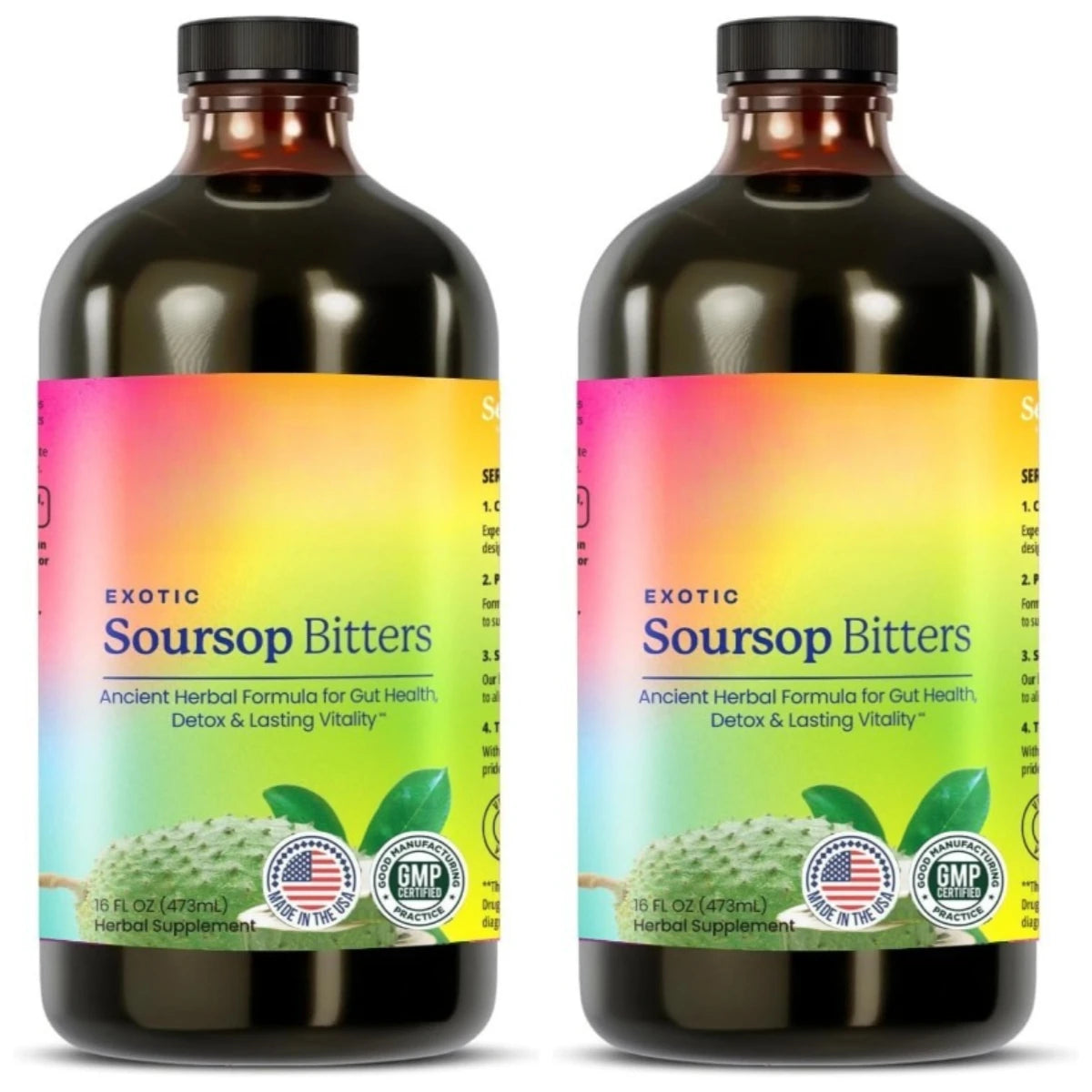Soursop Bitters Liquid Supplement,Black Seed Moringa Irish Moss Drops for Gut Digestive Wellness Immune Support 473ml Bottle