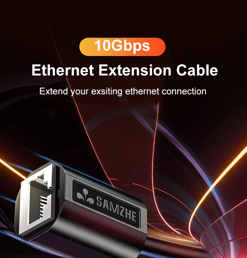 SAMZHE RJ45 Ethernet Extension Cable Adapter CAT6 Network Patch Cords Shielded Compatible with CAT 6 5E  5