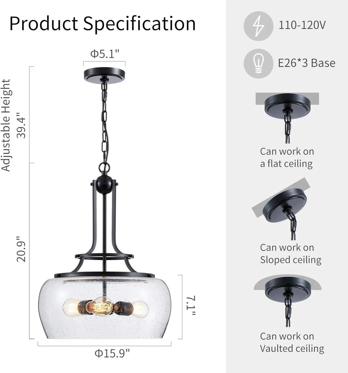 American Retro Glass Led Pendant Light Home Decoration Living Room Dining Room Bedroom Bar Counter Corridor Lighting Fixtures