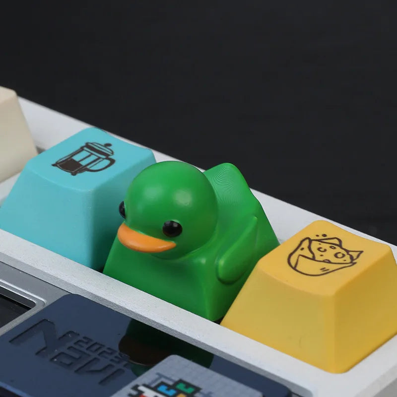 1PC Cute Duck Personalized Resin KeyCap Cartoon Decoration Gaming Key Cap for Cherry Mx Switch Gamer Mechanical Keyboard Gift