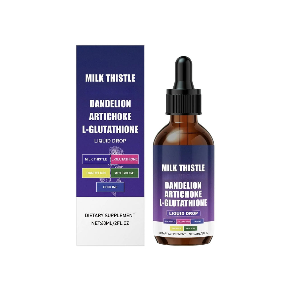 Milk Thistle+Choline Liquid Drops with L-Glutathione and Ginger for Liver Metabolic Function and Bile Flow 60 ML