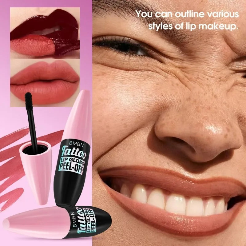 Liquid Peel-off Lip Gloss Waterproof Long-lasting Matte Pink Lipstick Non-stick Cup Makeup Moisturizing Lip Liner Tattoo Pigment