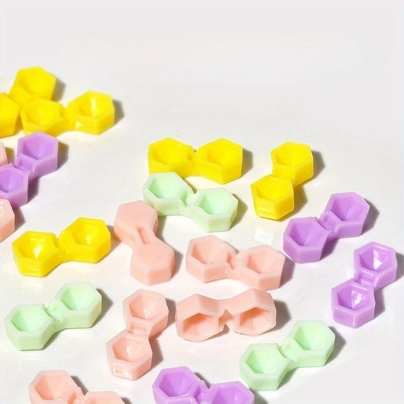 200Pcs Eyelash Extension Glue Cup 2 Hole Honeycomb Tattoo Ink Pigment Holder Container Grafting Eyelashes Auxiliary Makeup Tool