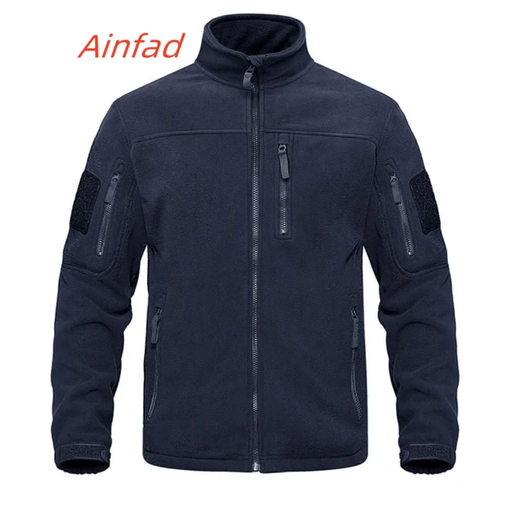 Hunting Autumn Winter Men's Stand Collar Fleece Coat Jacket Thermal Mid-Rise Jacket