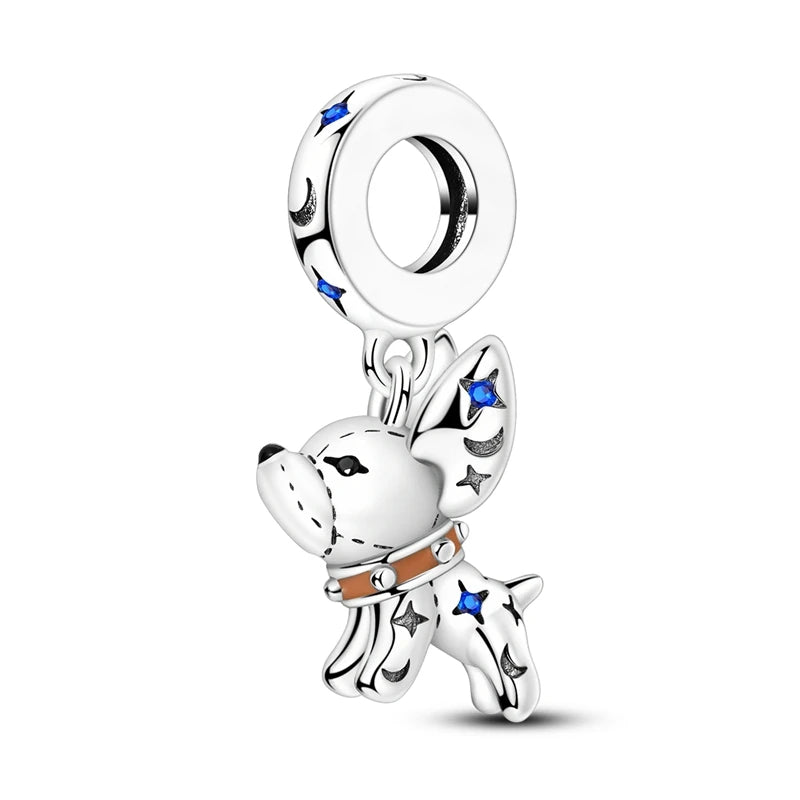 Beautiful 925 Sterling Silver Puppy Cat Swallow Raccoon Giraffe Animal Pendant Fit DIY Bracelet Necklace Package Jewelry Gifts