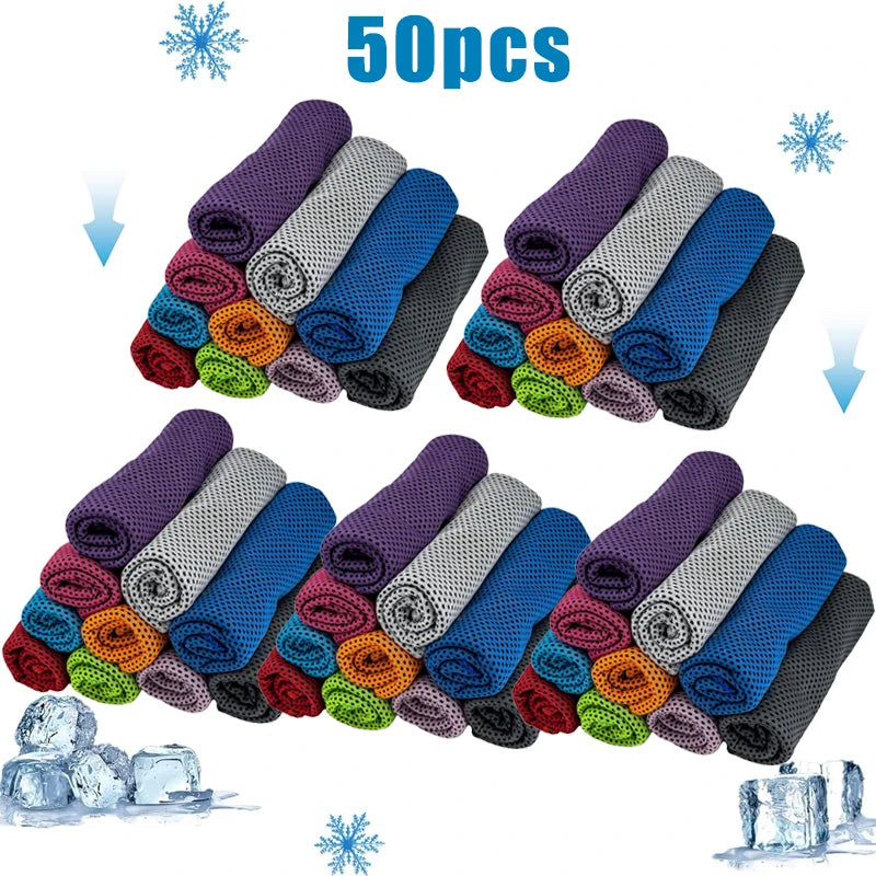 10-70pcs Cooling Towels for Neck and Face Sport Quick Drying Cool Towel Microfiber Cold Towel for Workout Yoga Camping Gym Club