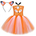 Animal Fox Halloween Costume for Girls Birthday Party Tutu Dress Kids Girl Photoshoot Outfit Children New Years Carnival Clothes