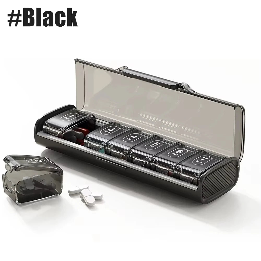 1PCS Moisture-Proof Weekly Pill Organizer BPA Free Travel 7 Day Pill Box Case for Travel for Vitamins Supplements Medication