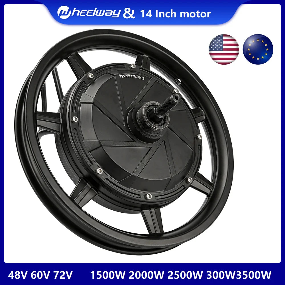 14 Inch Electric Bicycle Stronger Hub Motor 36V 72V 2000W 3000W 120km/h Brushless Scooter Electric Bicycle Motor Kugo Kirin B2
