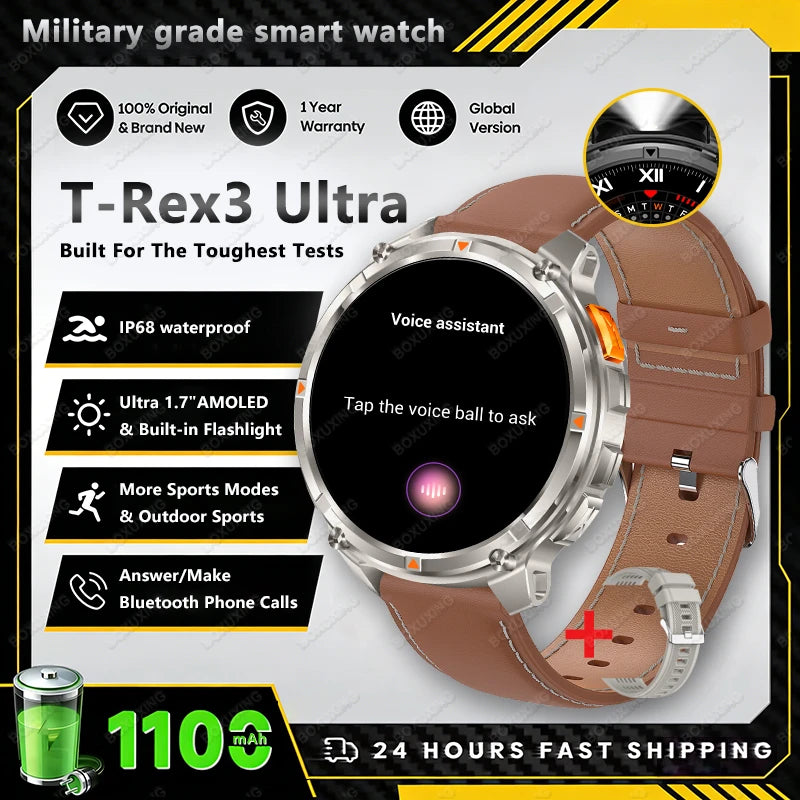 2026 GPS Sports Smart Watch 1.7-Inch AMOLED Screen Outdoor Sports Compass Heart Rate IP68 Waterproof Bluetooth Call Smartwatches