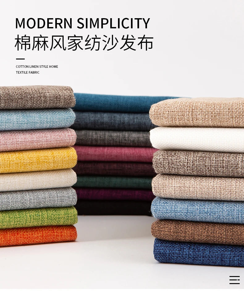 150 Cm Wide Home Textile Cotton Linen Style Sofa Fabric Solid Color Thickened Linen Coarse Cloth DIY Tablecloth Fabric 400 G / M