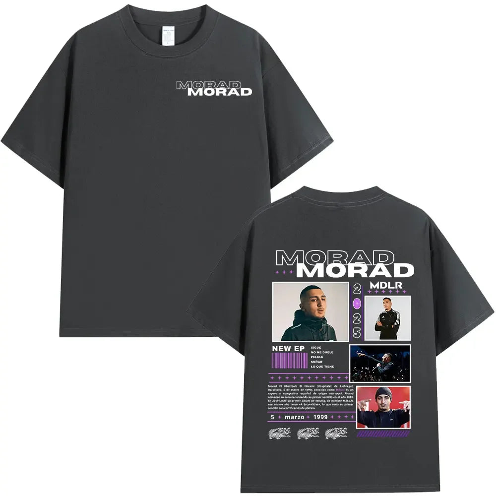 Rapper Morad M.D.L.R Graphic T Shirts Men Women Fashion Vintage T-shirt Cotton Casual Oversized Short Sleeve T-shirts Streetwear