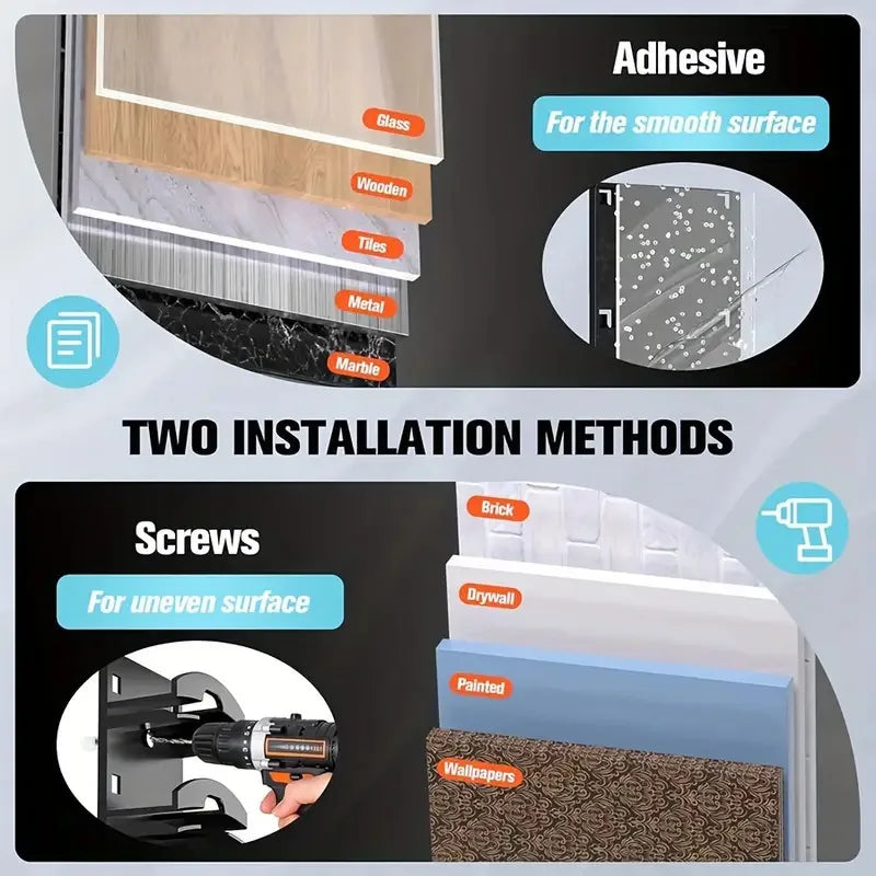 10-slot Wall-mounted Hat Rack,  Drilling Required, Hat Rack for Baseball Caps, Wardrobe Storage, Space-saving