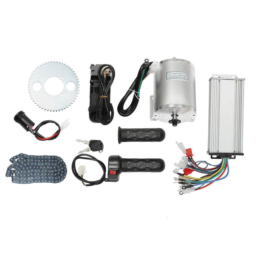 3KW Electric Brushless Motor Kit 48-72V Electric Bike Motorcycle E-Scooter Conversion Kits Controller Throttle