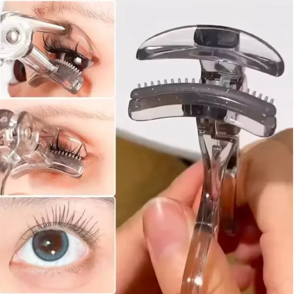 Dual-Type Eyelash Curler with Comb – Wide & Partial Clip Options, Waterproof, Long-Lasting, Natural Curl, Unisex Certified