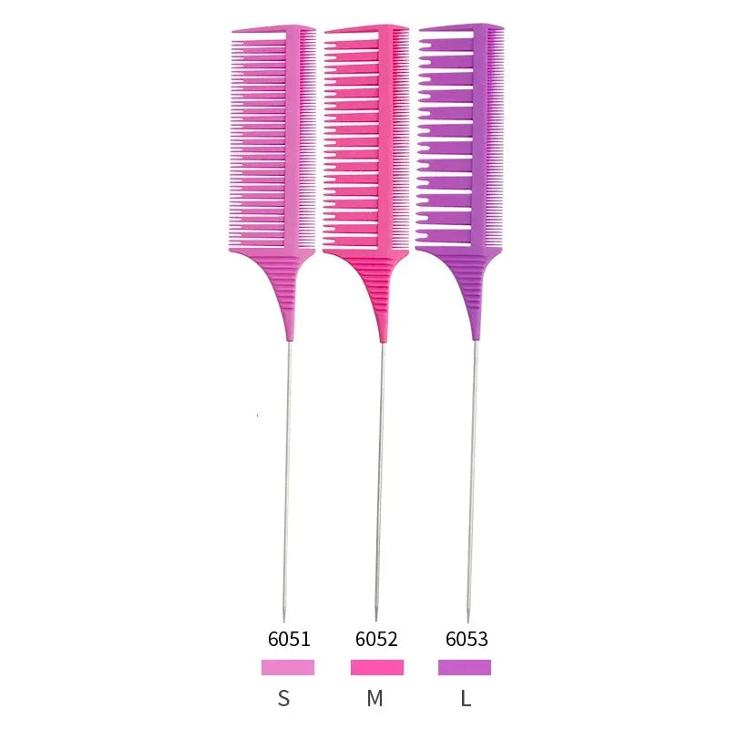 3pcs Hairbrush Hair Styling Combs Tailed Comb Set Coloring Dyeing Comb Salon Tool Sectioning Highlighting Weaving Cutting Comb