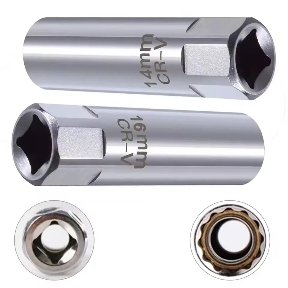 Hi-Spec Car Spark Plug Socket Universal Wrench 14/16/21mm Install Replace Repair Kit Magnetic Spark Plug Removal For Car Repair