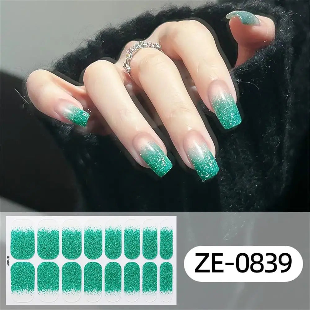 Gradient Galaxy Series Press-on Nails | 16-Piece Set of Removable Self-Adhesive Fake Nail Stickers | Valentine's Day Gift Idea