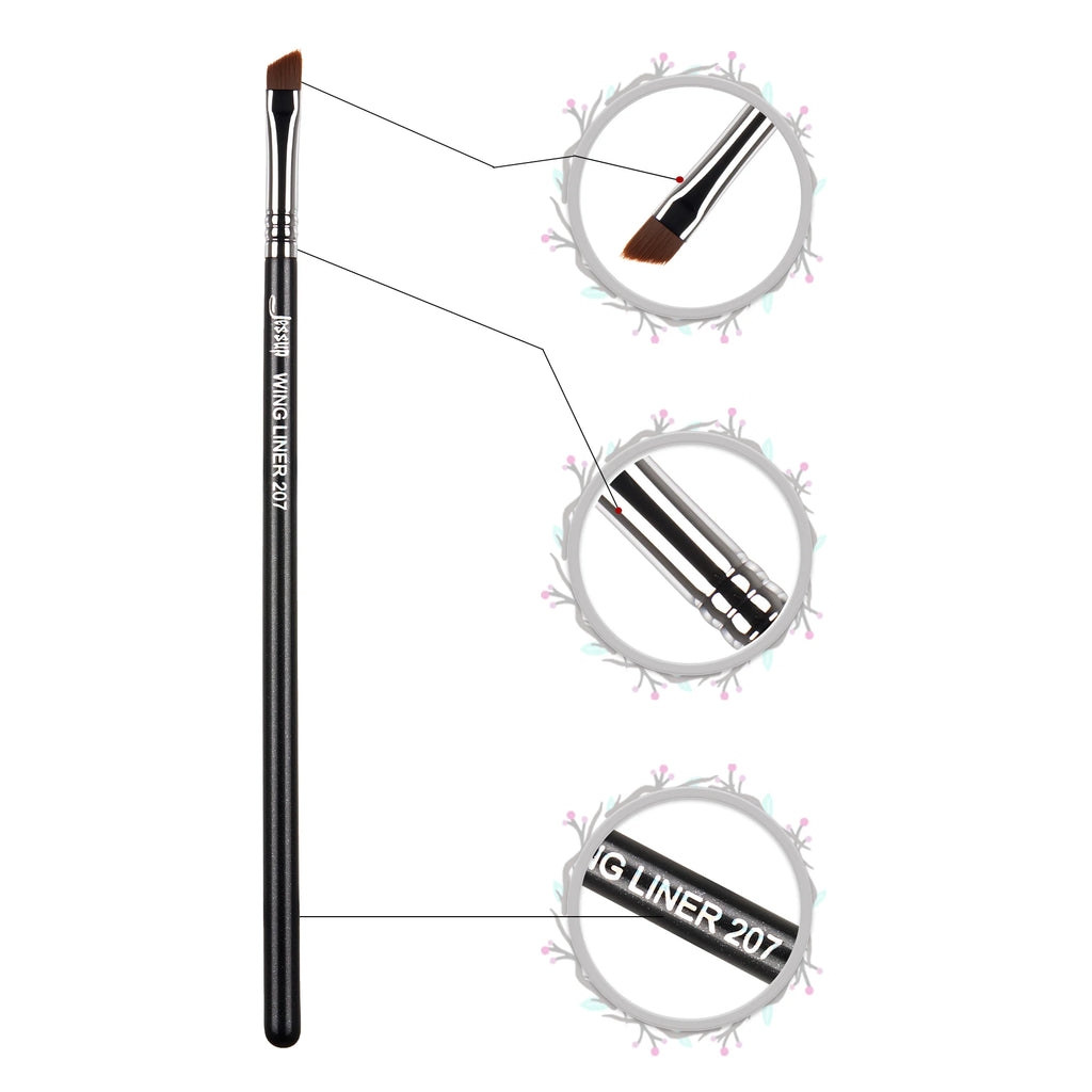 Jessup Eyeliner Brush Makeup Thin Bent Precision Angled Flat Definer Ultra Fine Pencil Precision Synthetic S151